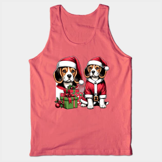 Beagle Dogs Christmas Tank Top by Graceful Designs